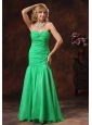 2013 Green Mermaid Sweetheart Prom Dress With Ruch Floor-length In Anaco