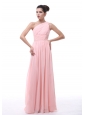 Ruched and Beading Decorate Bodice Light Pink Chiffon One Shoulder Floor-length 2013 Bridesmaid Dress