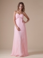 Beading and Ruch Decorate Bust Sweetheart Neckline Floor-length Pink Chiffon 2013 Prom / Evening Dress