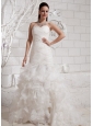 2013 Sweetheart Appliques and Ruffles For Wedding Dress With Court Train