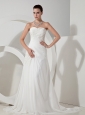 Lace Sweetheart Neckline Chiffon Brush Train A-line 2013 Wedding Dress