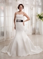 Customize Mermaid Sweetheart Appliques Wedding  Dress With Belt
