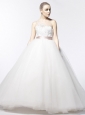 Sashes / Ribbons Ball Gown Scoop Floor-length Tulle 2013 Wedding Dress