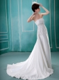 Simple Strapless Beaded Decorate 2013 Wedding Dress With Chiffon In Wedding Party