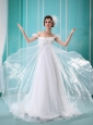 Luxurious Off The Shoulder Wedding Dress With Ruch and Beading In Wedding Party