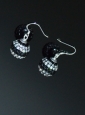 Popular Rhinestone Round Black and White Earrings