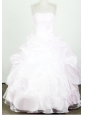 2013 Lovely Strapless Little Girl Pageant Dresses  With Beading and Organza