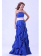 Blue Strapless and Pick-upsFor Long Dama Dress