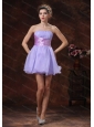 Lilac Short Strapless Organza Dama Dresses On Sale