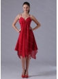 Spagetti Straps Empire Asymmetrical Chiffon Dama Dresses