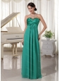 Long Turquoise Sweetheart Beaded Dama  Dress For 2013