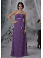 Ruched and Sash Purple Chiffon Strapless For 2013 Dama Dress