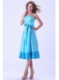 Aqua Blue Sash Short 2013 Dama Dresses On Sale