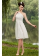 Simple One Shoulder Empire White Dama Dresses