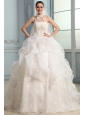 Halter Top Neck Organza Ball Gown Wedding Dress with Applique