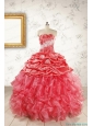Luxurious Sweetheart Beading Quinceanera Dresses in Watermelon