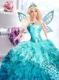 Blue Dress For Quinceanera Doll With Appliques On Quinceanera Party