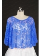 Royal Blue Lace Hot Sale 2014 Wraps with Beading