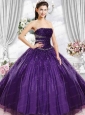 Gorgeous Strapless Purple Quinceanera Dresses with Beading