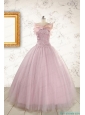 2015 Light Pink Appliques Strapless Sweet 16 Dresses with Wrap