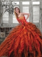 2015 Luxurious Ruffles and Beading Quincenera Dresses in Multi-color