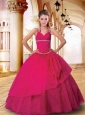 The Super Hot Halter Top Hot Pink Quinceanera Gown with Beading and Ruching