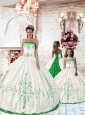 2015 Affordable Olive Green Embroidery Princesita Dress in White