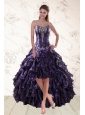 2015 Exclusive Purple High Low Prom Dresses for Spring