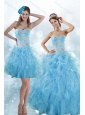 Sophisticated Appliques and Ruffles Baby Blue Sweet 15 Dresses