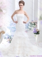 2015 and New Wonderful Strapless Wedding Dress with Brush Train