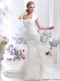 2015 Beautiful White Mermaid Wedding Dress with Court Train and Lace