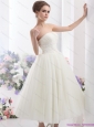 Short White Strapless Wedding Dresses with Ruching