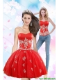 Detachable Luxurious 2015 Sweetheart Appliques Prom Dress in Red