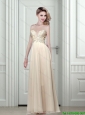 Free and Easy 2015 Prom Dress Empire Sweetheart Champagne with Appliques