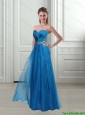 2015 Fashionable Sweetheart Empire Beading Blue Prom Dresses