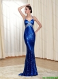 New Arrivals 2015 Halter Top Royal Blue Prom Dress with Sequins