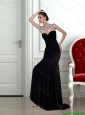 2015 Beautiful  Pretty Backless Strapless Beading Black Prom Dress