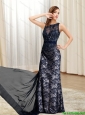 2015 New Arrivals Bateau Floor Length Prom Dresses in Black