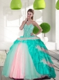 2015 Elegant Beading and Ruffled Layers Sweet 16 Dresses in Multi Color