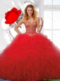 Wonderful Appliques and Ruffles Red Sweet 16 Dresses for 2016