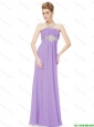 2016 Empire Strapless Beaded Prom Dresses in Lavender