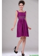 Discount Short Straps Beaded Prom Dresses in Fuchsia