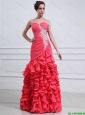 2016 Modest Appliques and Ruffles Mermaid Prom Dress