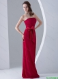 New Arrivals Sashes Red Long Prom Dresses with Sweep Train