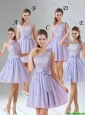 2016 Spring A Line Mini Length Bridesmaid Dresses in Lavender