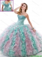 Fashionable Multi Color Quinceanera Gowns with Brush Train