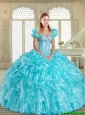 2016 Latest Sweetheart Quinceanera Gowns with Beading and Ruffles