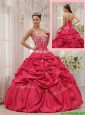 Puffy Ball Gown Sweetheart Appliques Quinceanera Dresses