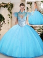 Pretty Sweetheart Aqua Blue Quinceanera Dresses with Beading