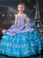 Fashionable Ball Gowns Straps Beading 2016 Little Girl Pageant Dresses